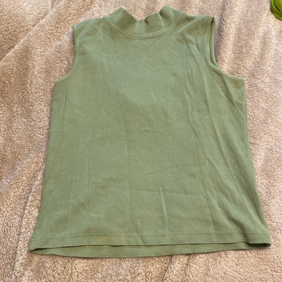 ✨3 for $25✨ Vintage Christopher & Banks Green Turtleneck Tank Top - Picture 4 of 7